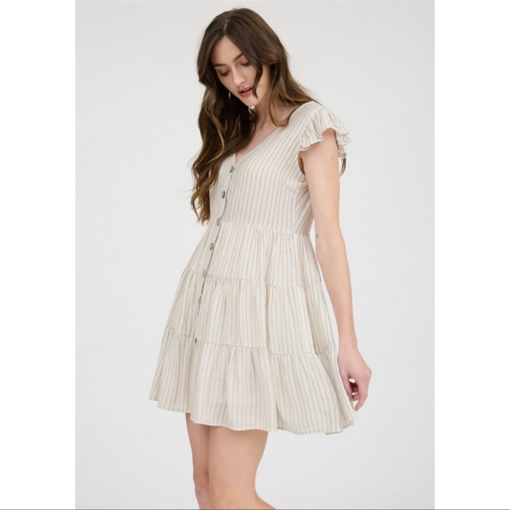 August Sky Striped Dress Size L - Picture 3 of 13
